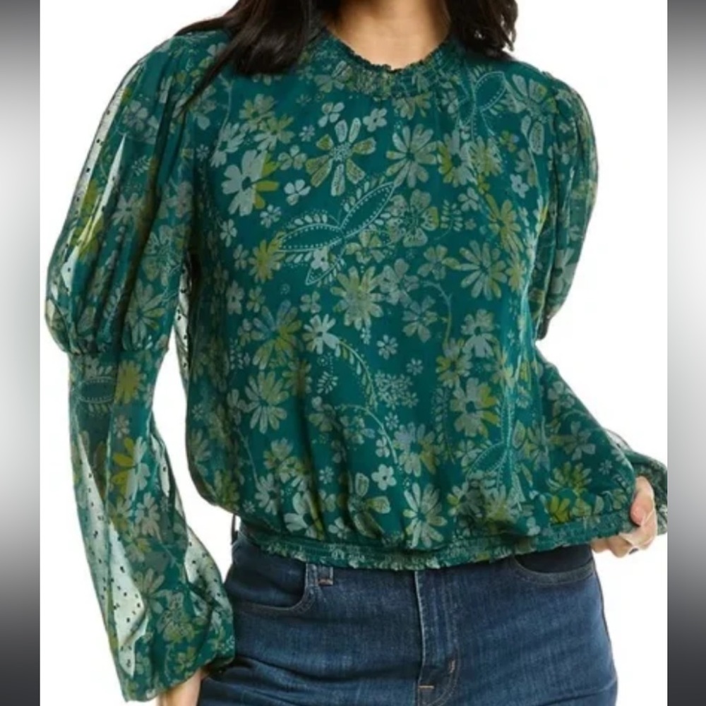 Free People Floral Clarissa Top Size S